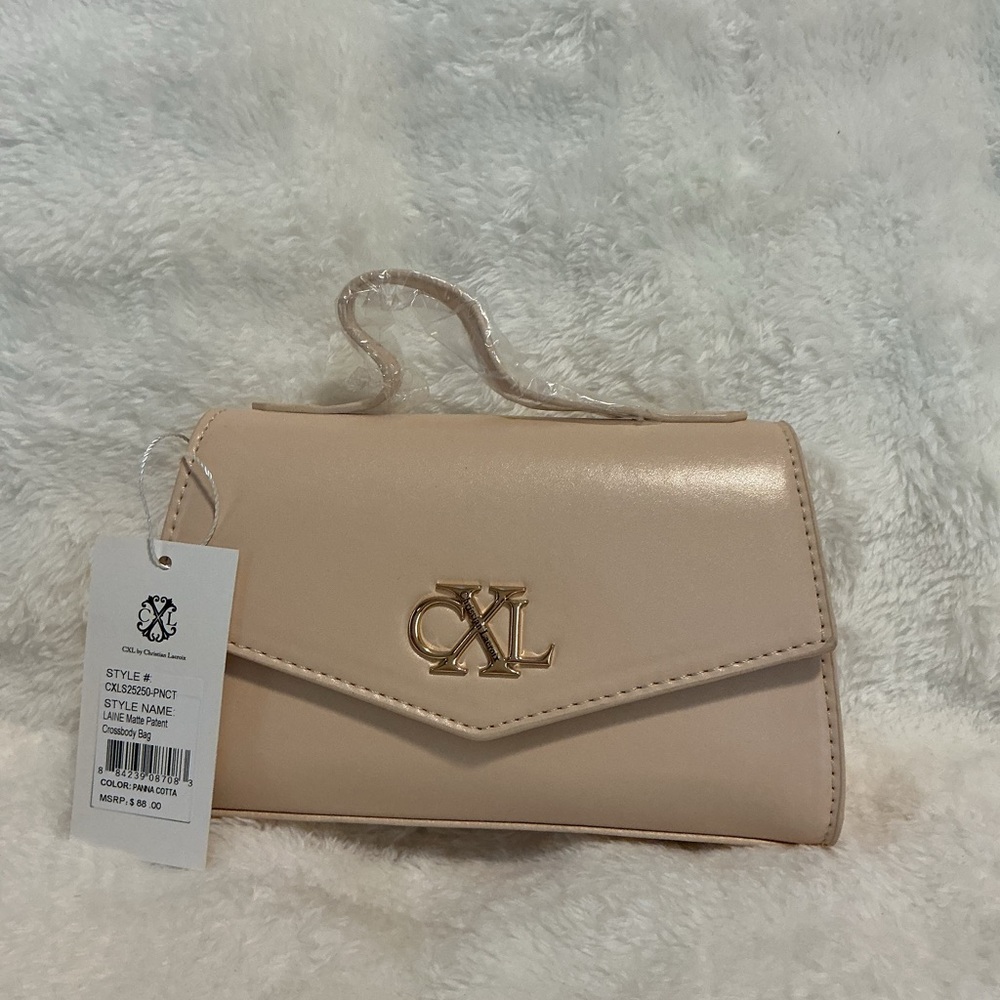 Christian Lacroix Cream Clutch with Gold Logo
